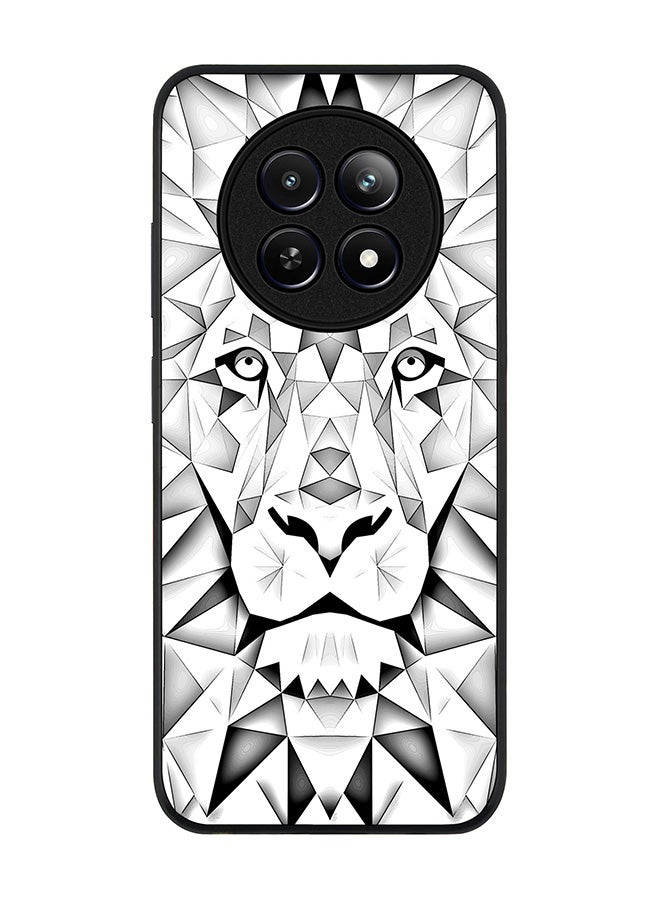 Stylizedd Rugged Black edge case for Realme 12 / Realme 12x, Slim fit Soft Case Flexible Rubber Edges Anti Drop TPU Gel Thin Cover -  Poly Lion - Image 1
