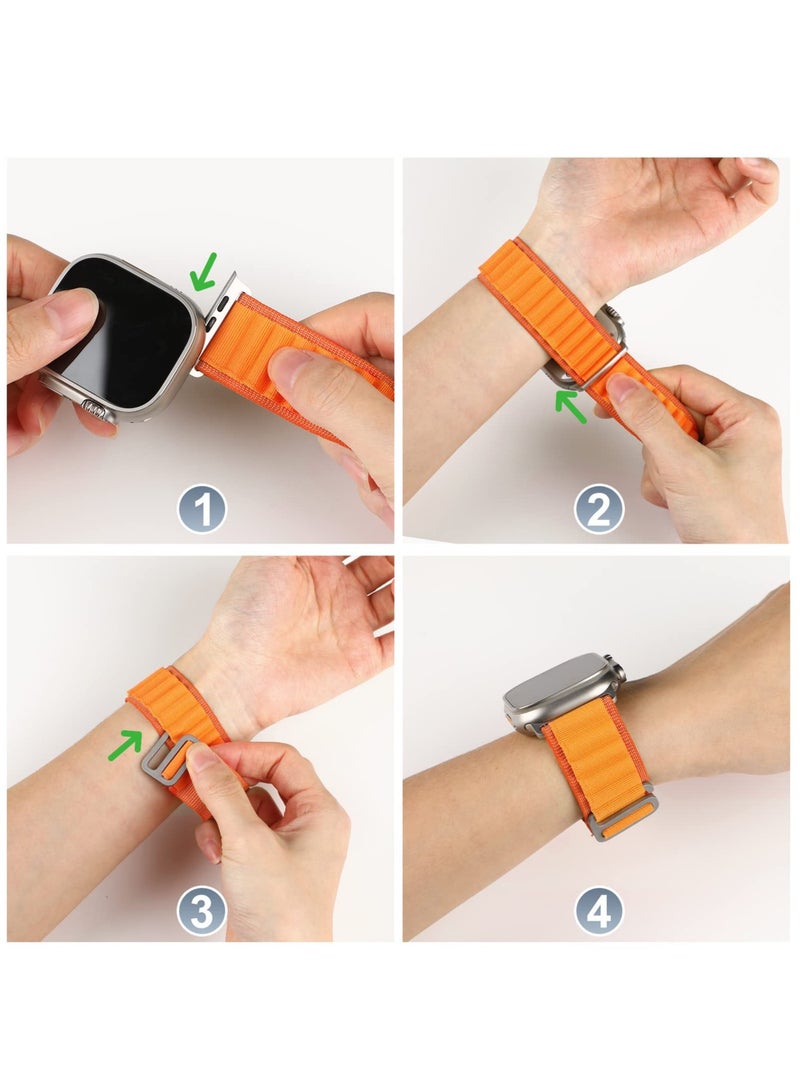 KASTWAVE Compatible for Apple Watch Ultra 49mm Wide Band, Textile Stretch Nylon Titanium G‑Hook Wristband Sport Strap for iWatch 49mm 45mm 44mm 42mm Series 8/7/6/SE/5/4/3/2/1 Men Bands - Image 3