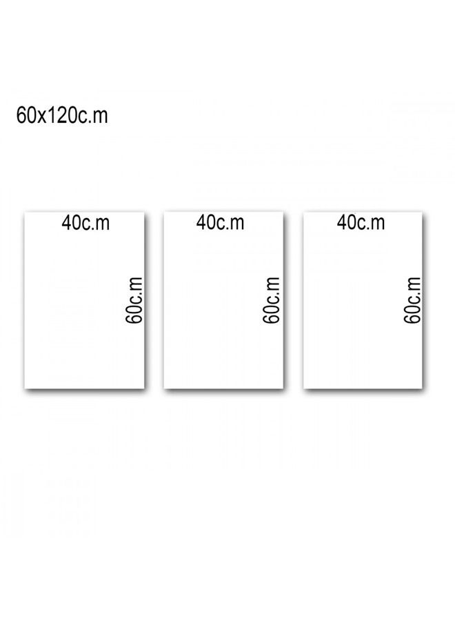 ماركتنا لوحة جدارية فنية لتزين الحائط بتصميم عصري، ثلاث قطع ،مقاس120X60سم - Image 2