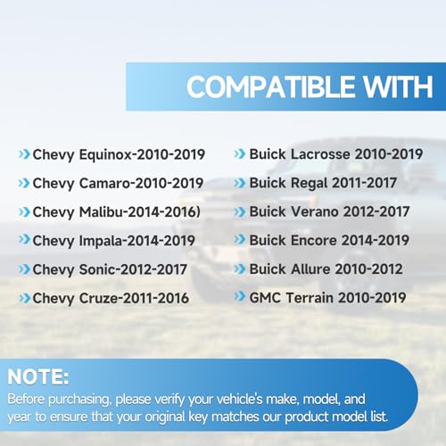 LYFUCESS Flip Keyless Entry Key Fob Replacement Fits for Chevy Equinox Camaro 2010-2019 Malibu 2014-2016 Impala 2014-2019 Sonic 2012-2017 Cruze 2011-2016 GMC Terrain 2010-2019 Car Remote OHT01060512 315 Mhz - Image 3
