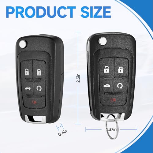 LYFUCESS Flip Keyless Entry Key Fob Replacement Fits for Chevy Equinox Camaro 2010-2019 Malibu 2014-2016 Impala 2014-2019 Sonic 2012-2017 Cruze 2011-2016 GMC Terrain 2010-2019 Car Remote OHT01060512 315 Mhz - Image 4