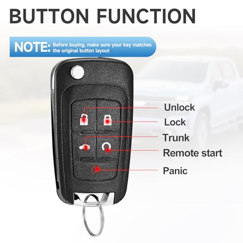 LYFUCESS Flip Keyless Entry Key Fob Replacement Fits for Chevy Equinox Camaro 2010-2019 Malibu 2014-2016 Impala 2014-2019 Sonic 2012-2017 Cruze 2011-2016 GMC Terrain 2010-2019 Car Remote OHT01060512 315 Mhz - Image 5