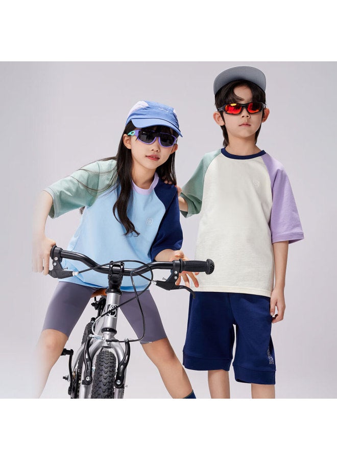 Ebaer Summer Children's Uni Short-sleeve Breathable T-shirt, Summer Style 1124201012, Almond White, 120 - Image 2