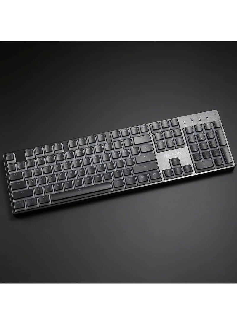 Redragon A130 Black Pudding Keycaps, 104 Keys Standard Doubleshot PBT Keycap Set w/Translucent Layer for Mechanical Keyboard, OEM Profile, English (US) ANSI...