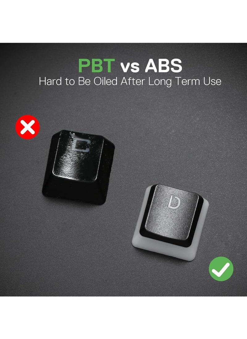 Redragon A130 Black Pudding Keycaps, 104 Keys Standard Doubleshot PBT Keycap Set w/Translucent Layer for Mechanical Keyboard, OEM Profile, English (US) ANSI...