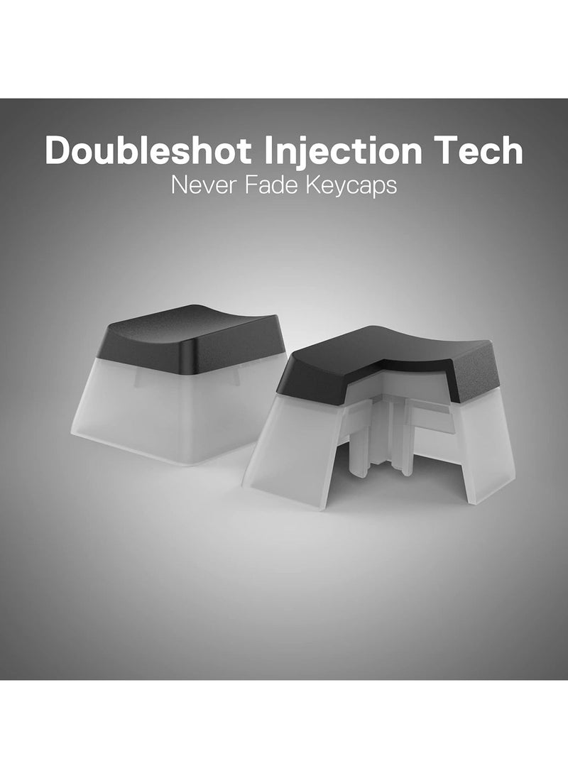 Redragon A130 Black Pudding Keycaps, 104 Keys Standard Doubleshot PBT Keycap Set w/Translucent Layer for Mechanical Keyboard, OEM Profile, English (US) ANSI...