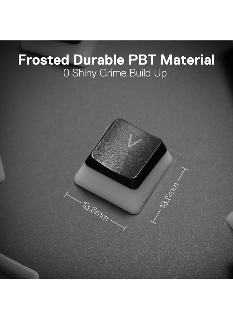Redragon A130 Black Pudding Keycaps, 104 Keys Standard Doubleshot PBT Keycap Set w/Translucent Layer for Mechanical Keyboard, OEM Profile, English (US) ANSI...