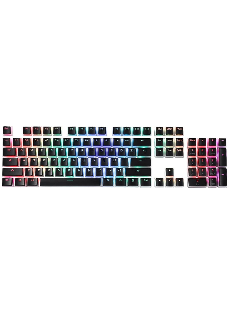 Redragon A130 Black Pudding Keycaps, 104 Keys Standard Doubleshot PBT Keycap Set w/Translucent Layer for Mechanical Keyboard, OEM Profile, English (US) ANSI...