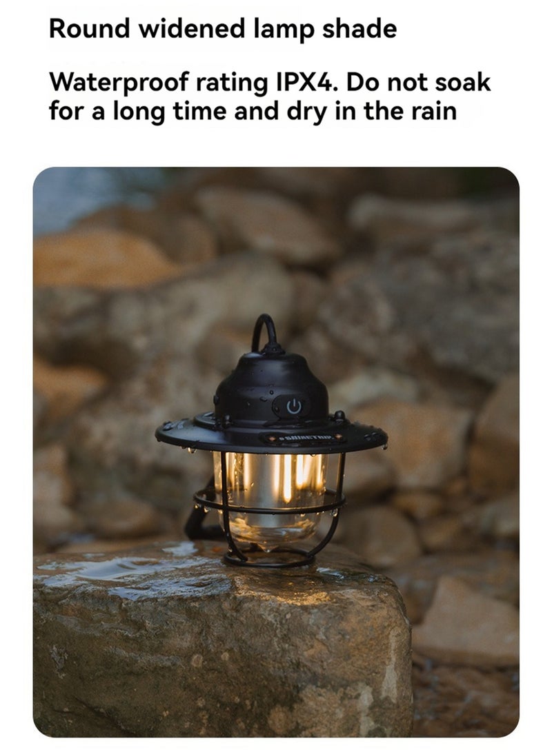 Black Compatiable for Outdoor Lighting Camping Light USB Rechargeable Horse Lantern - Image 5