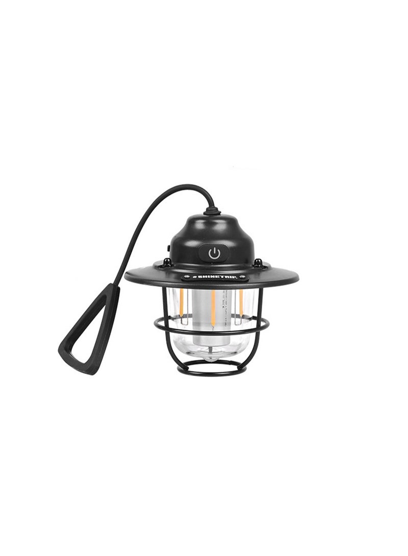 Black Compatiable for Outdoor Lighting Camping Light USB Rechargeable Horse Lantern - Image 1