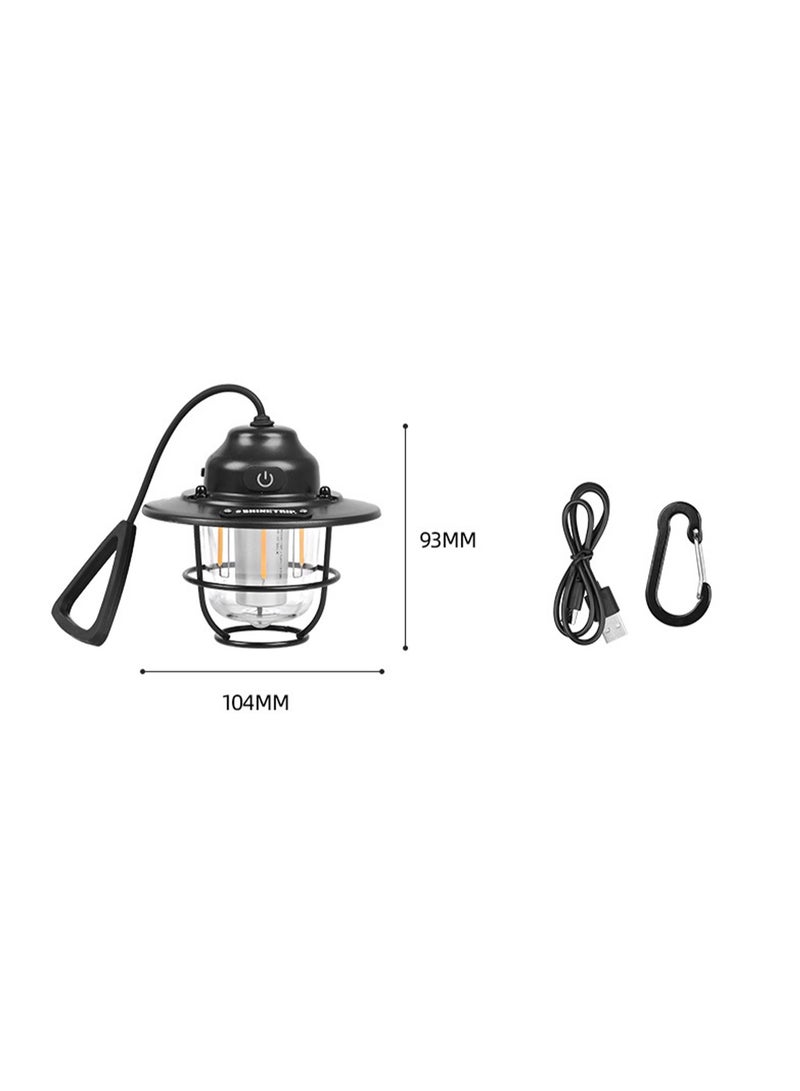 Black Compatiable for Outdoor Lighting Camping Light USB Rechargeable Horse Lantern - Image 2