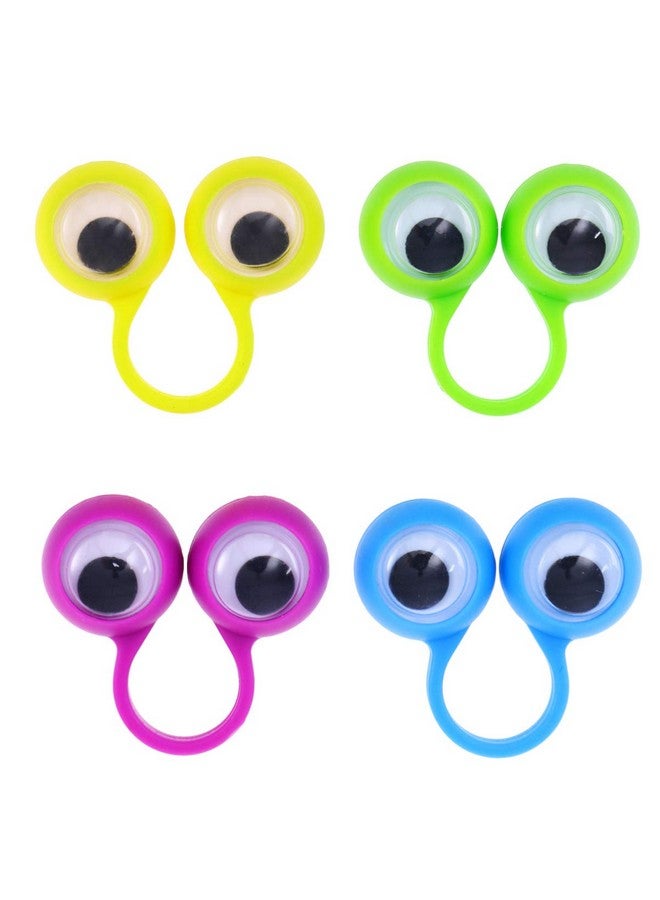 TOYANDONA 10 Pcs Eye Finger Puppets Googly Eyes Rings Eyeballs Ring Toy For Kids Children Halloween Party Favor Toys (Random Color)  - Image 2