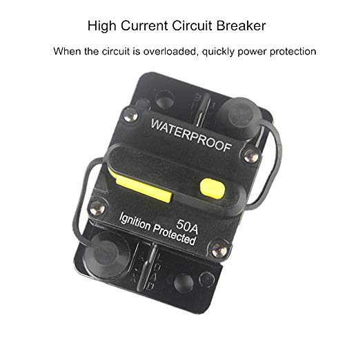 OUHL قاطع دائرة OUHL 50 أمبير 12V-48V DC إعادة تعيين يدوية فيوز لمحرك التجديف RV البحرية قارب حماية النظام مقاوم للماء (50A) - Image 2