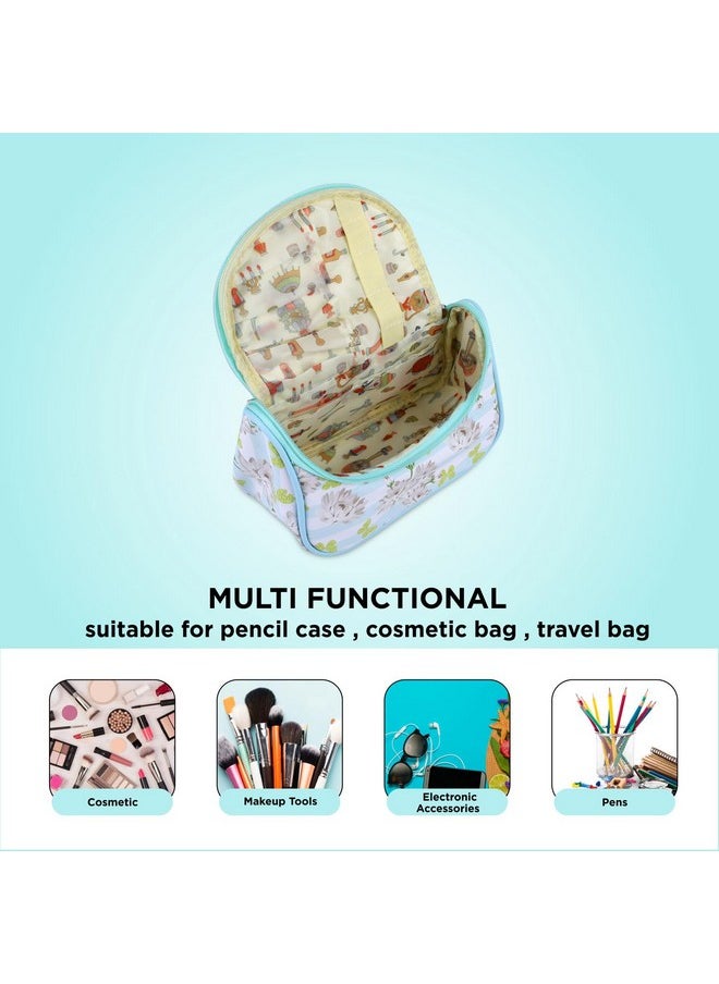 NFI essentials NFI essentials Floral Print Cosmetics Pouch Makeup Pouch Vanity Case Jewellery Pouch Stationery Pencil Case Travel Organiser Travel Pouch Bridal Gift (Cp-11), Multicolor  - Image 3