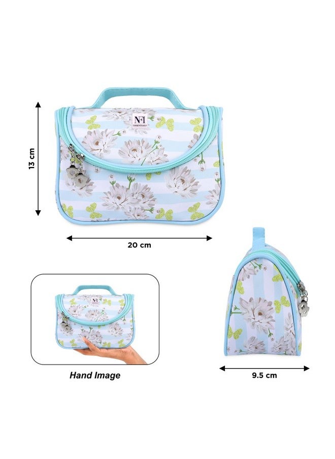 NFI essentials NFI essentials Floral Print Cosmetics Pouch Makeup Pouch Vanity Case Jewellery Pouch Stationery Pencil Case Travel Organiser Travel Pouch Bridal Gift (Cp-11), Multicolor  - Image 4