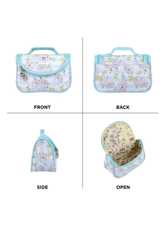 NFI essentials NFI essentials Floral Print Cosmetics Pouch Makeup Pouch Vanity Case Jewellery Pouch Stationery Pencil Case Travel Organiser Travel Pouch Bridal Gift (Cp-11), Multicolor  - Image 5