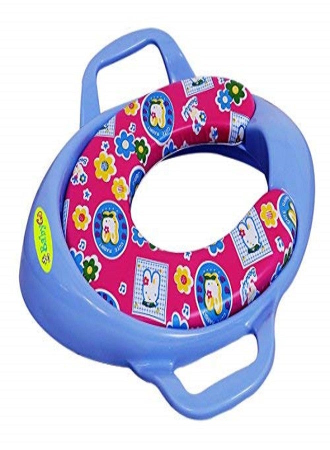 Gurbik Cushioned Potty Seat, Toilet Seat with Handle for kids (Blue) - Image 1