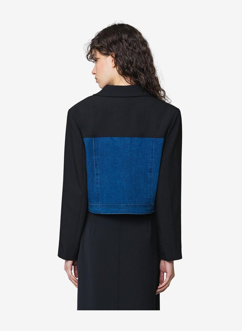French Connection Women's Kimberley Denim Mix Cropped Jacket - Image 5