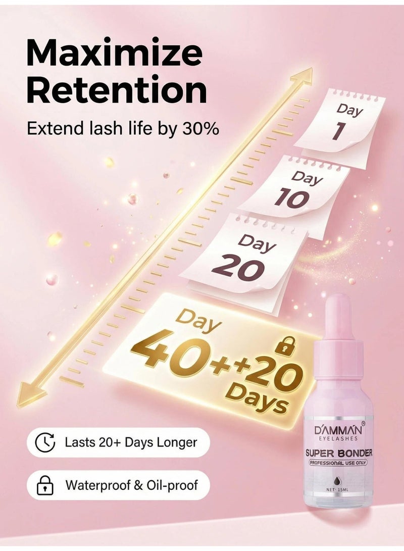 D'AMMA'N Lash Glue Accelerator Bond Booster – Fast-Drying Adhesive Enhancer for Eyelash Extensions - Image 1