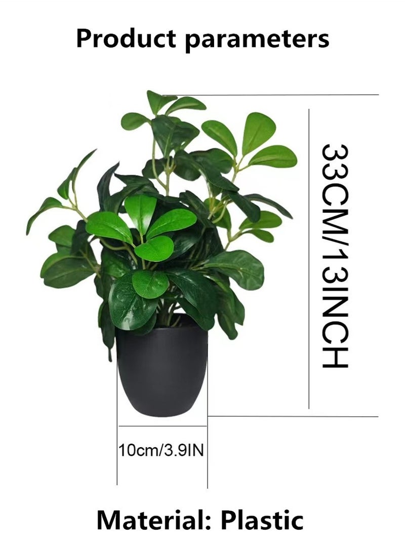 Kutis 1-Piece Artificial Plant With Pot For Home Desktop Decoration Green/Black 10x33 Centimeter  - Image 1