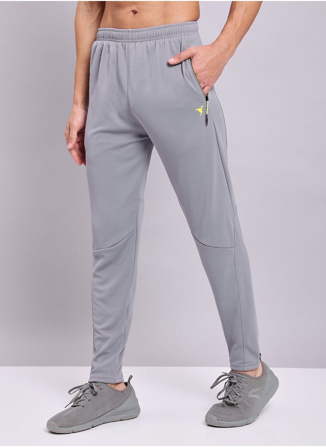 Technosport Men Grey Solid Elasticated Waistband Track Pants  - Image 1