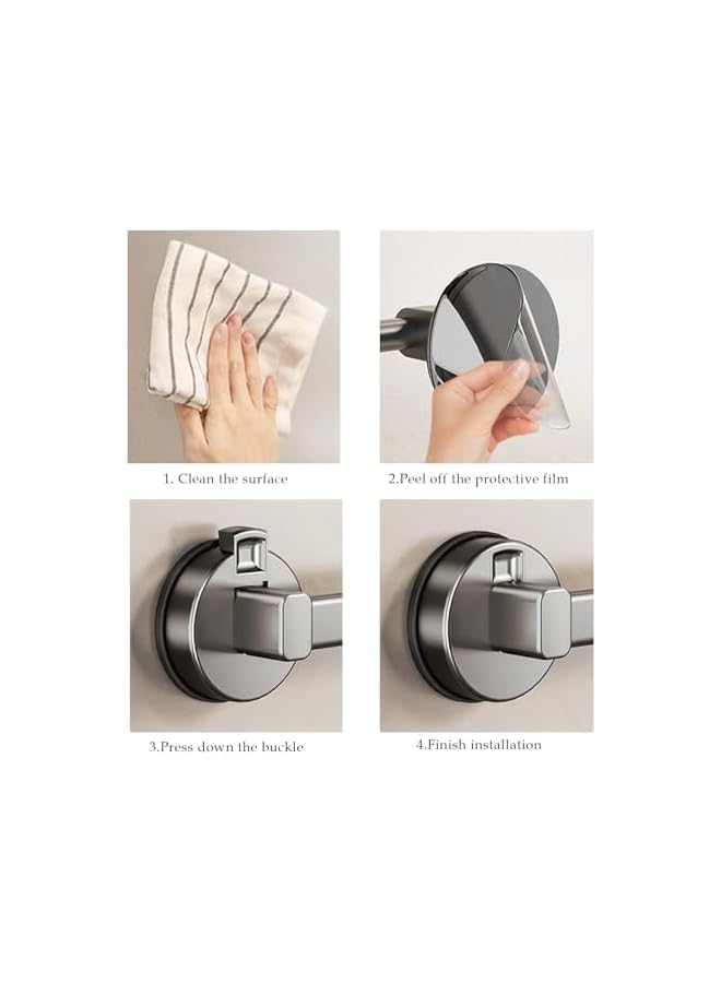 S-TOP Strong Suction Towel Holder Rack for Bathroom & Kitchen - Wall Mounted Suction Cup Towel Rail with No Drilling, Reusable Waterproof Towel Bar Organizer, Easy Installation, Damage-Free - Image 4