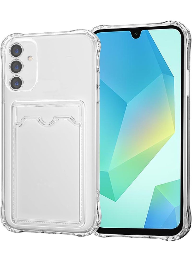 Phone case protection for Samsung Galaxy A16 4G, soft transparent mobile cover with a card slot and camera protection, transparent protective case made of silicone and thermoplastic polyurethane - Image 1