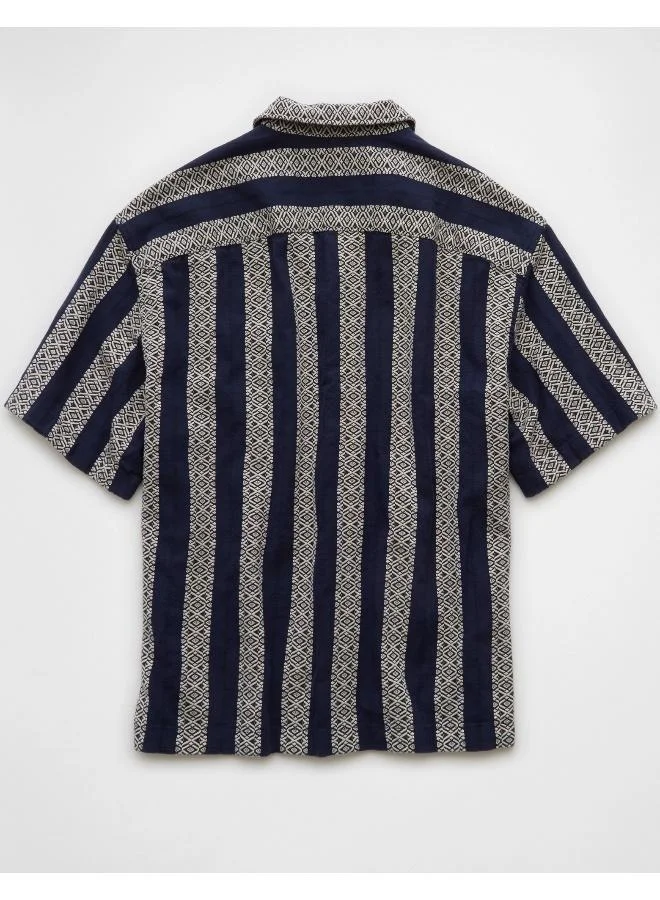 امريكان ايجل AE Textured Striped Button-Up Poolside Shirt