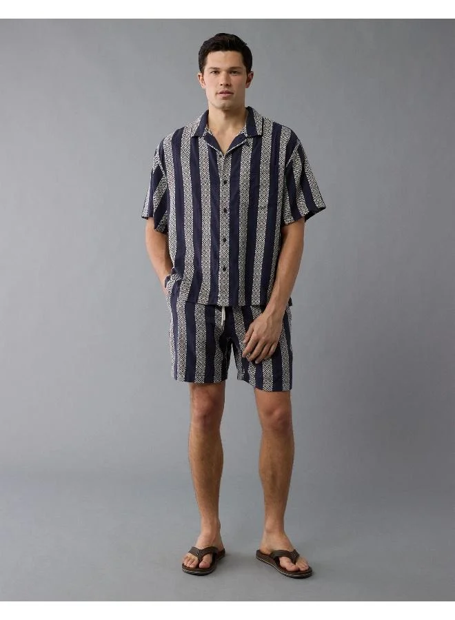 امريكان ايجل AE Textured Striped Button-Up Poolside Shirt