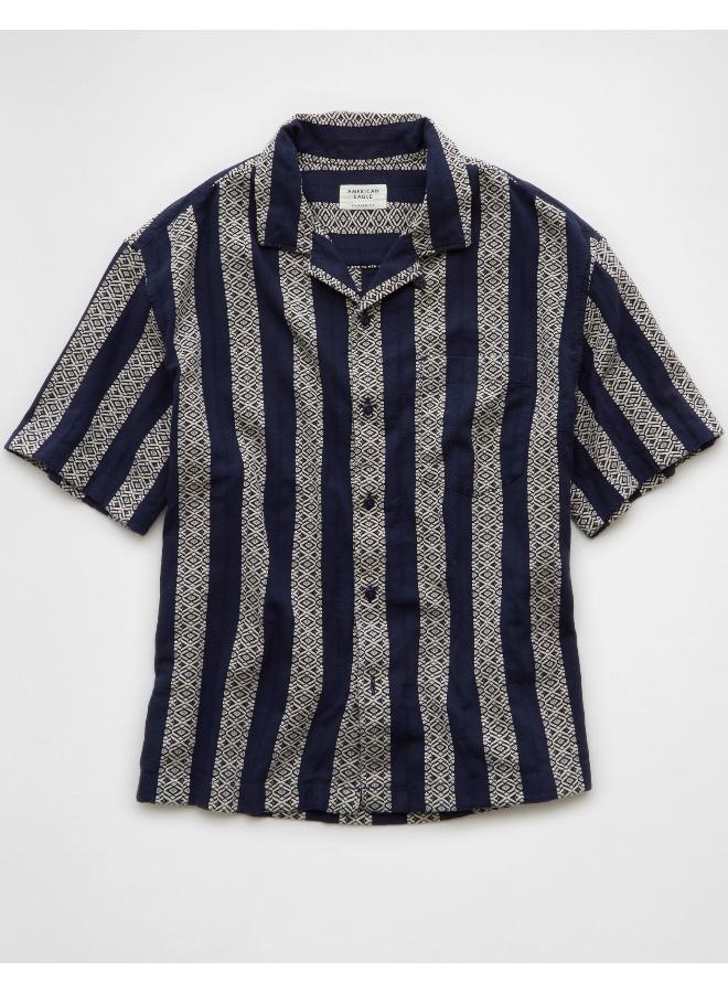 امريكان ايجل قميص صيفي مخطط بأزرار - Image 3