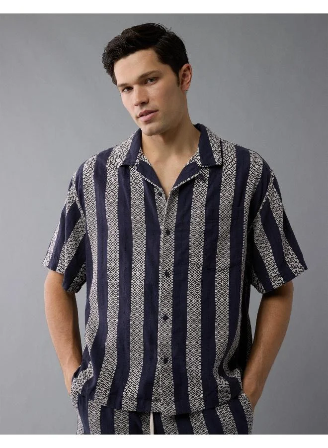 AE Textured Striped Button-Up Poolside Shirt