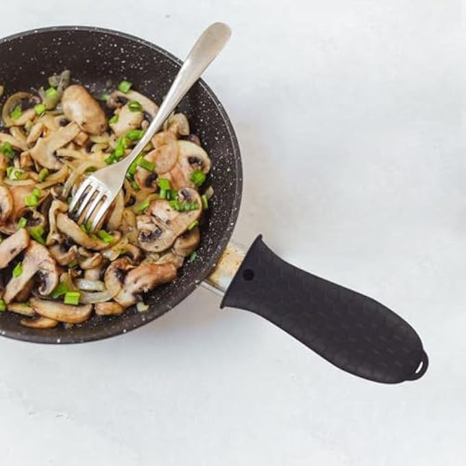 ريحني أغطية عزل لمقابض الأواني من قطعتين وأغطية عزل لمقابض الأواني من قطعتين وأغطية حماية لمقابض السيليكون وأغطية مقابض السيليكون المضادة للحروق وملحقات أدوات الطبخ في المطبخ - Image 4