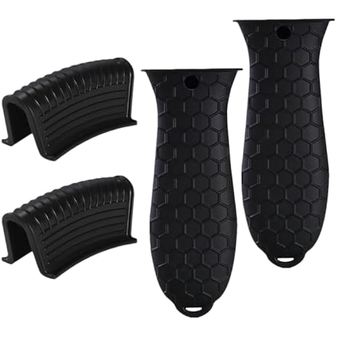 ريحني أغطية عزل لمقابض الأواني من قطعتين وأغطية عزل لمقابض الأواني من قطعتين وأغطية حماية لمقابض السيليكون وأغطية مقابض السيليكون المضادة للحروق وملحقات أدوات الطبخ في المطبخ - Image 1