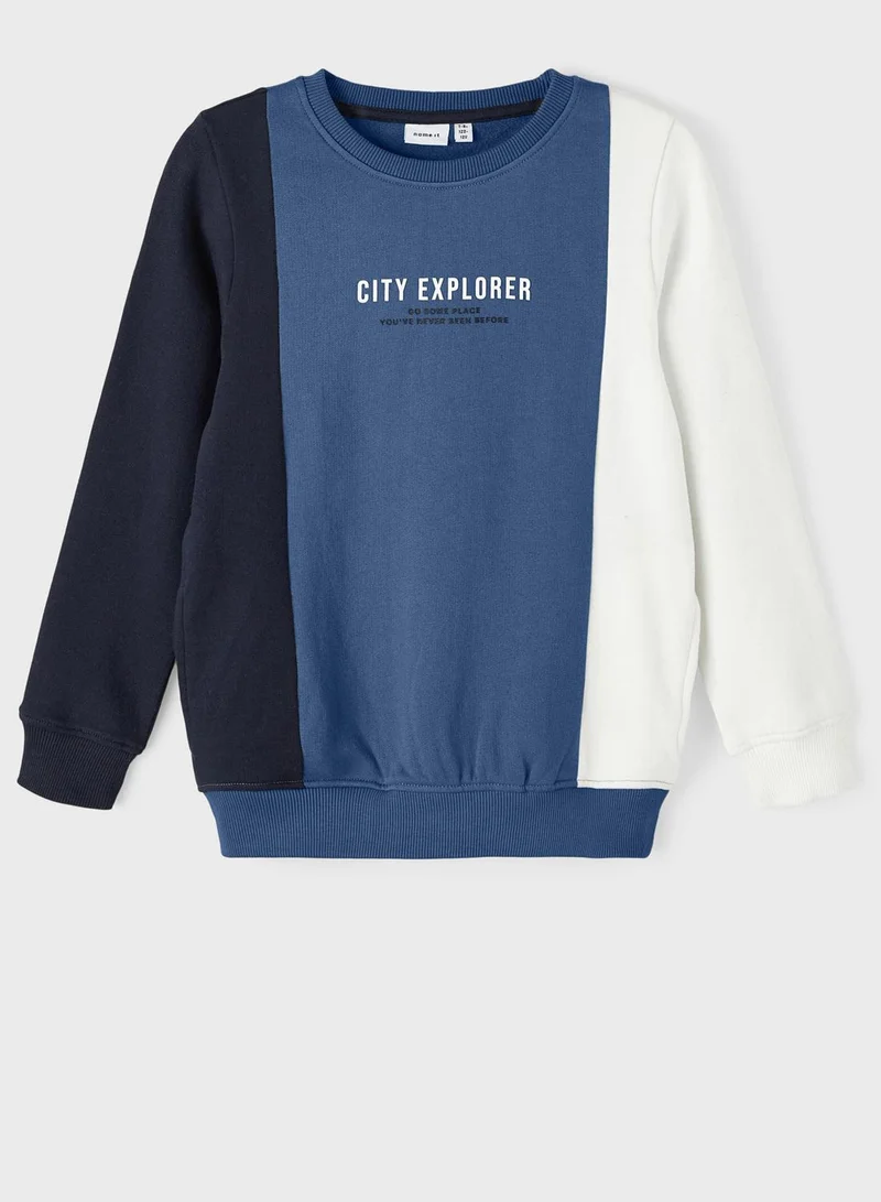 NAME IT Kids Color Block Sweatshirt