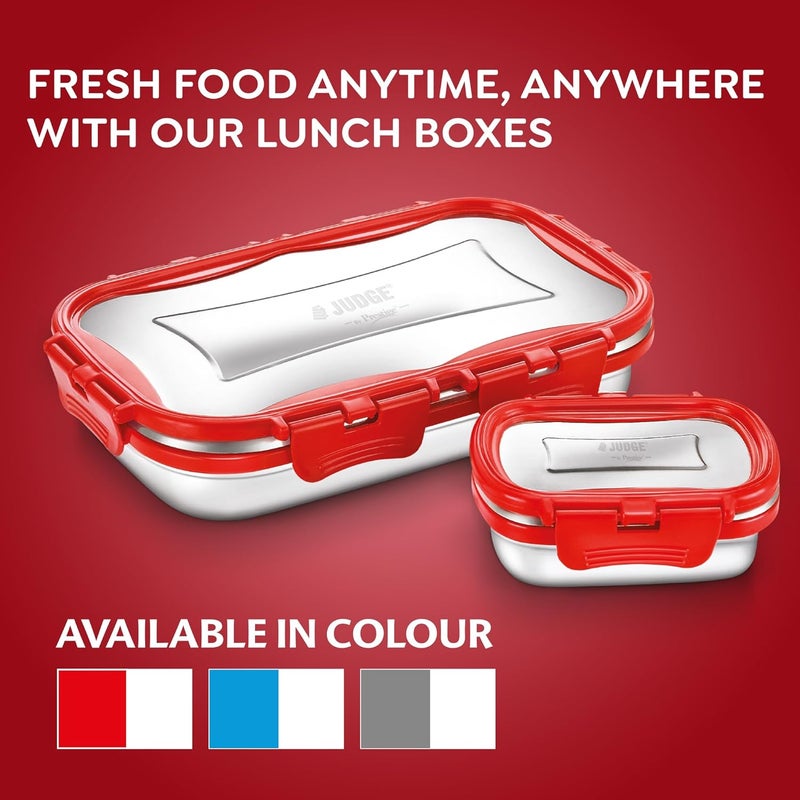 Judge by Prestige Non-Insulated Classic Jumbo Lunch Box, Set of 2 Containers (800ml + 150ml) - Image 5