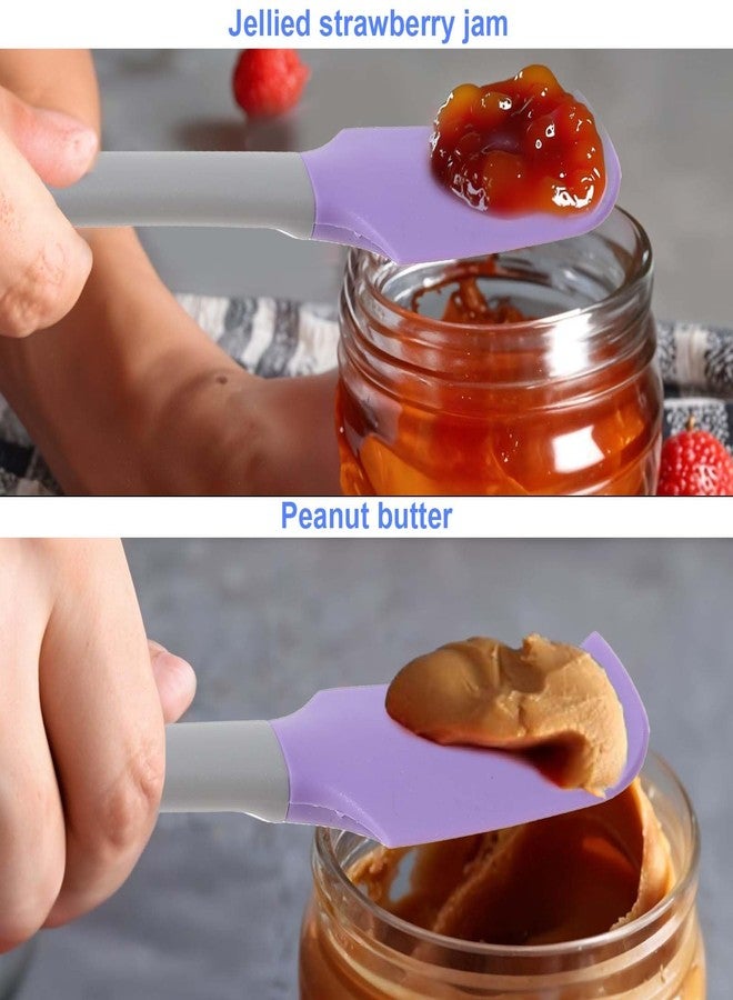 Sibba Silicone Mini Spatula, 6Pcs Curved Small Rubber Spatula for Jar, Can, Bowl, Heat Resistant Non Stick Flexible food Scraper, Multipurpose Kitchen Tool for Cooking Baking Frosting or Mixing, 7in - Image 4