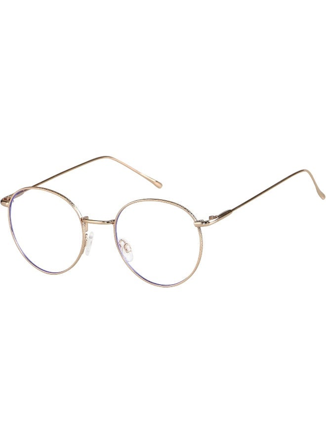 ANDWOOD ANDWOOD Blue Light Blocking Glasses Women Men Computer Small Face Clear Bluelight Blocker Metal Frame Round Gold  - Image 2