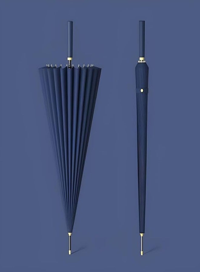NILKANTH 24 Rib Heavy Duty Windproof Umbrella - Double Layer Canopy, Automatic Open, Large Folding Umbrella for Rain & Sun, UV Protection, Anti-Slip Handle for Men & Women (Navy Blue) - Image 5