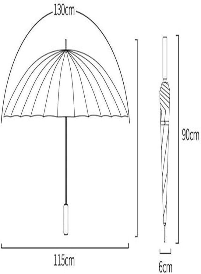 NILKANTH 24 Rib Heavy Duty Windproof Umbrella - Double Layer Canopy, Automatic Open, Large Folding Umbrella for Rain & Sun, UV Protection, Anti-Slip Handle for Men & Women (Navy Blue) - Image 2