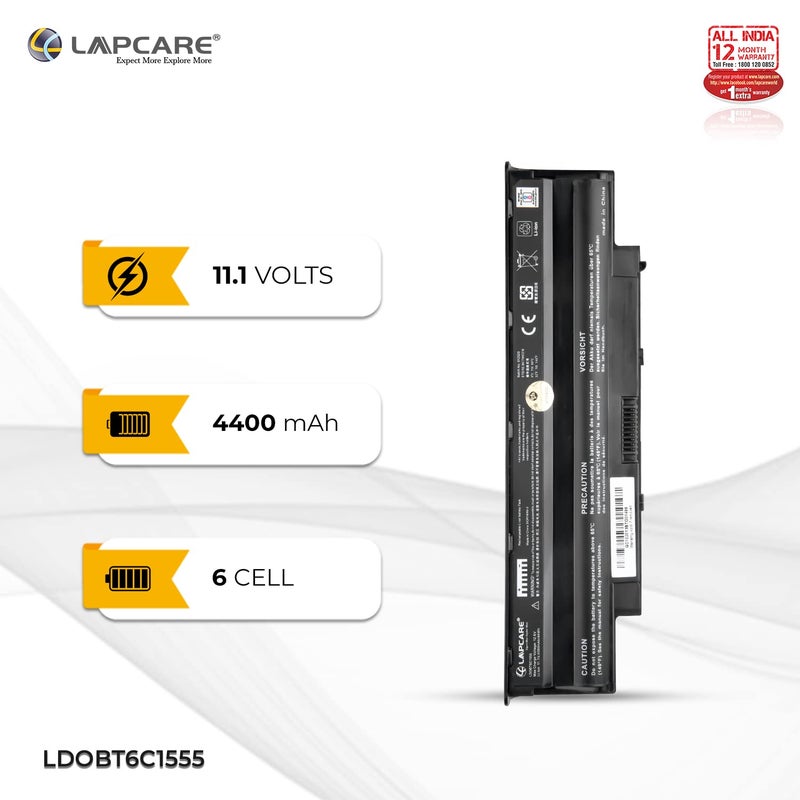 Lapcare بطارية لابتوب لديل إنسبايرون N5010، N5110، N5050، N4010، N4110 6 خلايا (أسود) - Image 3
