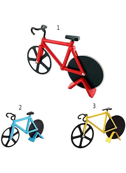 Gopinath Autolink Gopinath Autolink BicycleCycle Shape Stainless Steel Pizza Cutter Wheel NonStick Bike Super Sharp Blades and Easy to Clean Slicer for Cool Kitchen Party Gadget with Stand Dosa  - Image 4