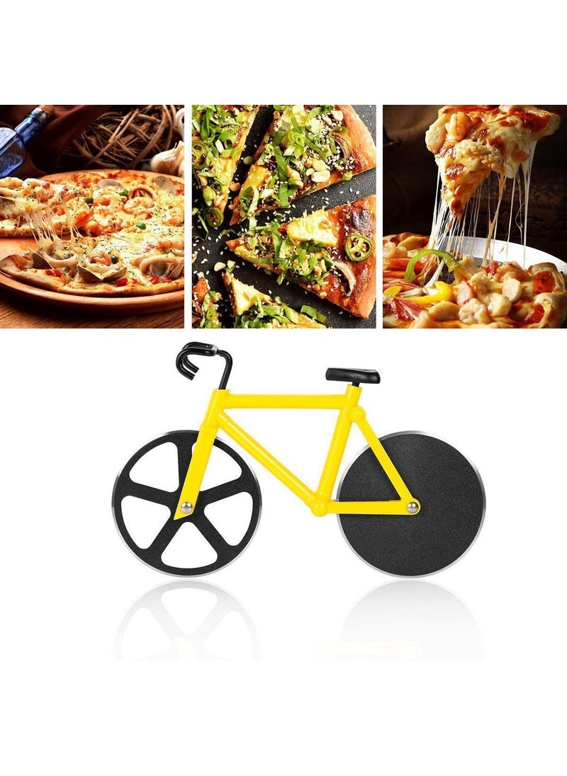 Gopinath Autolink Gopinath Autolink BicycleCycle Shape Stainless Steel Pizza Cutter Wheel NonStick Bike Super Sharp Blades and Easy to Clean Slicer for Cool Kitchen Party Gadget with Stand Dosa  - Image 3
