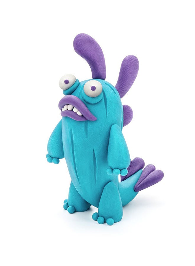 HEY CLAY DIY  Beasts: Yollo, Violet, Fishka Plastic Creative Modelling Air-Dry Clay For Kids 6 Cans - Image 3