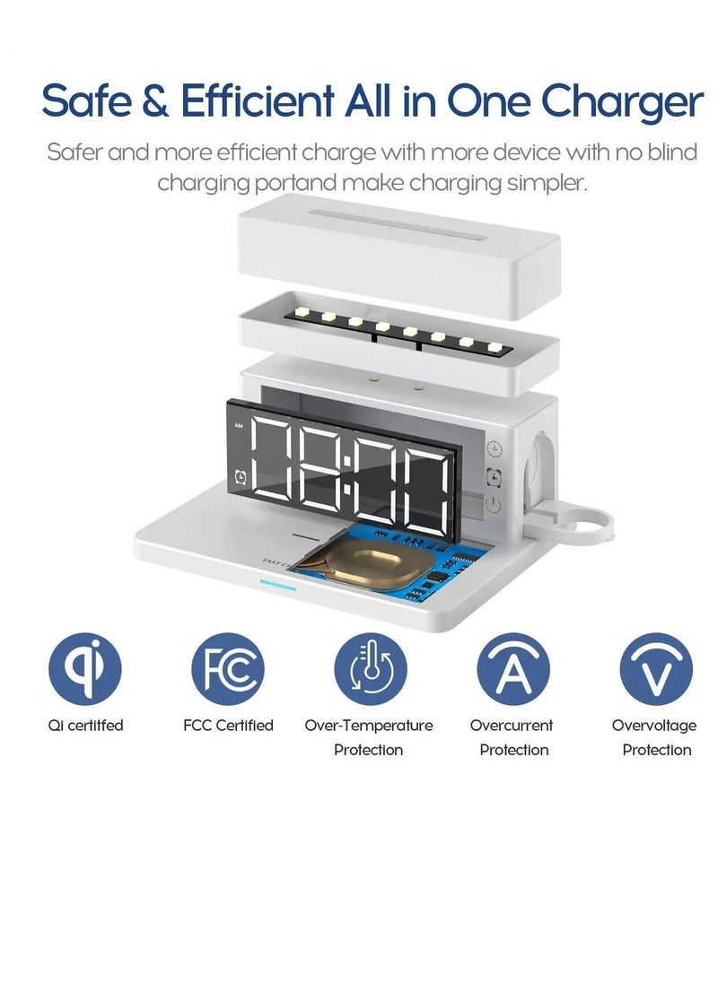Generic - Wireless Charger, Wireless Charging Station with Digital Alarm Clock - Image 1