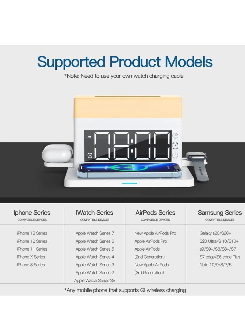 Generic - Wireless Charger, Wireless Charging Station with Digital Alarm Clock - Image 1