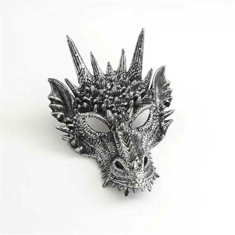 Dragon Mask: Silver Soft Rubber - Adjustable Elastic Strap Cosplay Costume for Halloween Cosplay Events Kids And Adults - Image 5