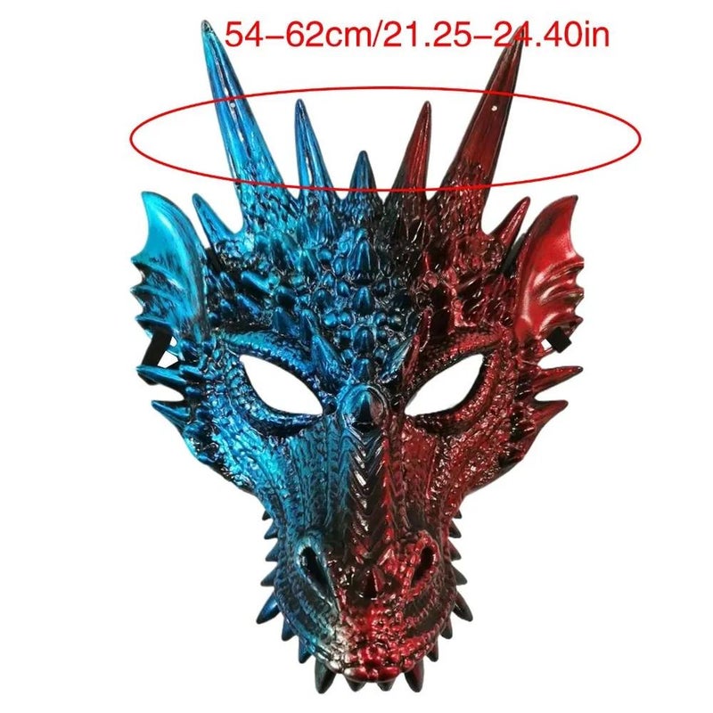 Dragon Mask: Silver Soft Rubber - Adjustable Elastic Strap Cosplay Costume for Halloween Cosplay Events Kids And Adults - Image 4