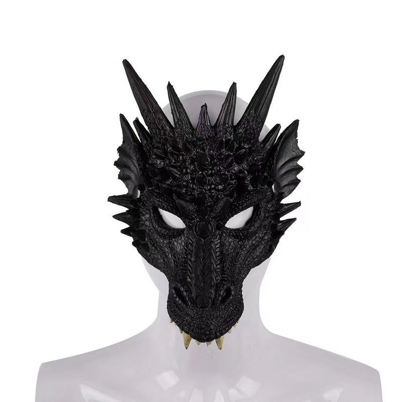 Dragon Mask: Silver Soft Rubber - Adjustable Elastic Strap Cosplay Costume for Halloween Cosplay Events Kids And Adults - Image 3