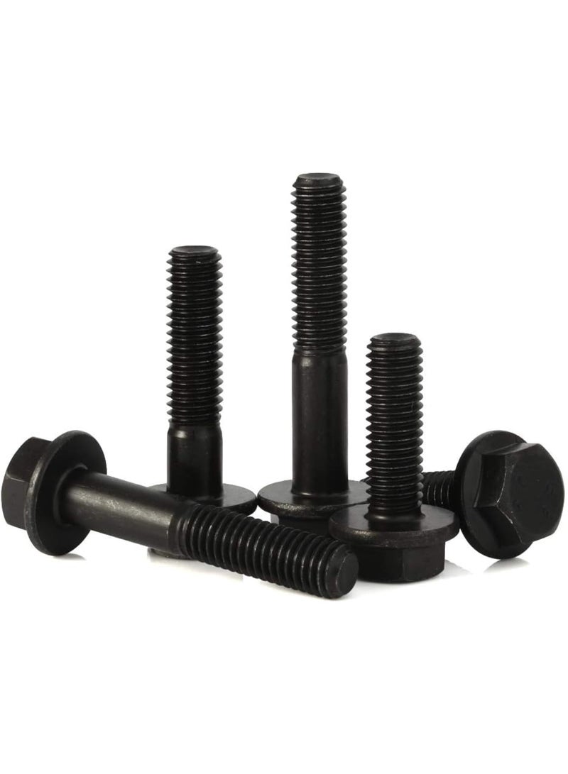 25PCS Flanged Hex Head Bolts Flange Hexagon Screws, Full Thread, Alloy Steel, Black Oxide Finish  - Image 4