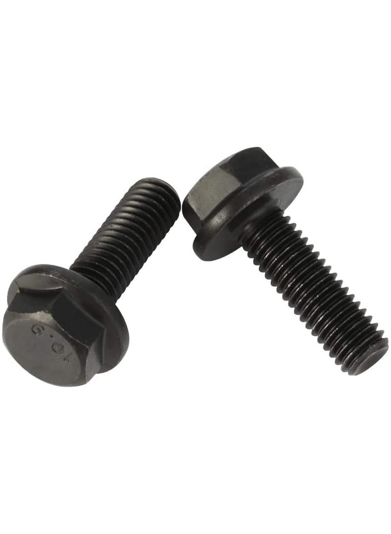 25PCS Flanged Hex Head Bolts Flange Hexagon Screws, Full Thread, Alloy Steel, Black Oxide Finish  - Image 2